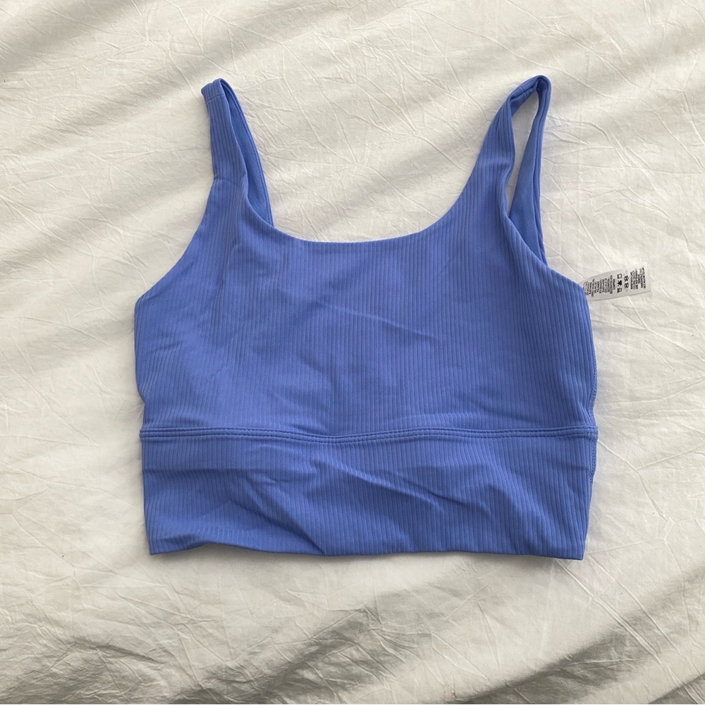 Nike Zenvy Dri-FIT Light Blue Top XS scoopneck sports bra